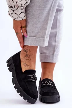 New Buty damskie Vinceza Zamszowe Damskie Mokasyny Czarne Sanvi