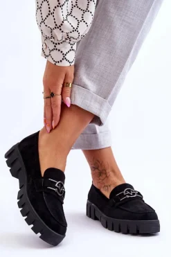 New Buty damskie Vinceza Zamszowe Damskie Mokasyny Czarne Sanvi