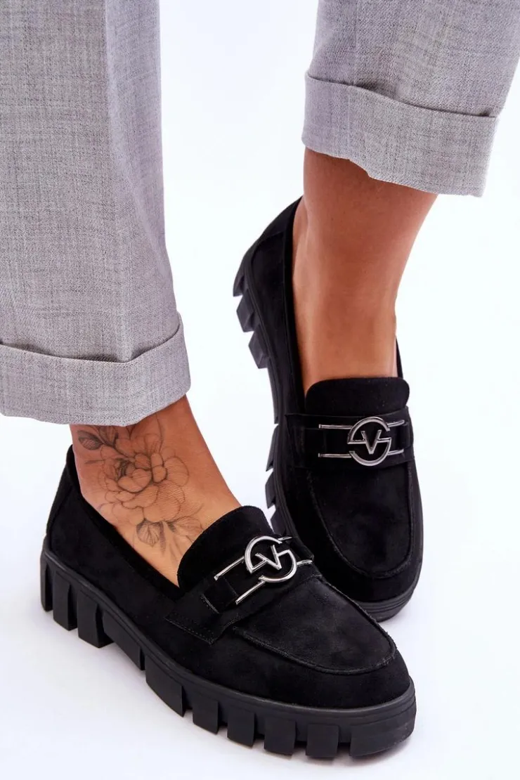 New Buty damskie Vinceza Zamszowe Damskie Mokasyny Czarne Sanvi