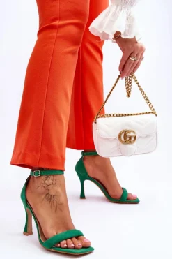 Damskie Boto Zamszowe Damskie Sandały Na Obcasie Zielone Rousses