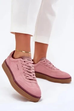 Daniel Lopez Just Dare Buty Sportowe Na Platformie|Sneakersy Damskie*Zamszowe Damskie Sneakersy SS2D4010 Różowe Różowy
