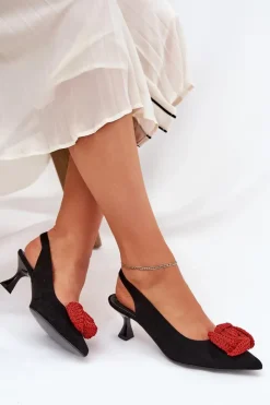 CheBello Szpilki Zamszowe|Czółenka Zamszowe*Zamszowe Eleganckie Czółenka Na Szpilce 4666 Czarne Czarny