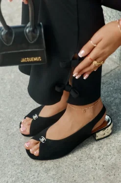 Best CheBello Zamszowe Eleganckie Sandały Damskie 4724 Czarne Czarny