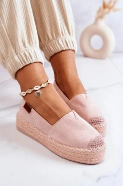 Online Boto Zamszowe Espadryle Wsuwane Różowe Lesley