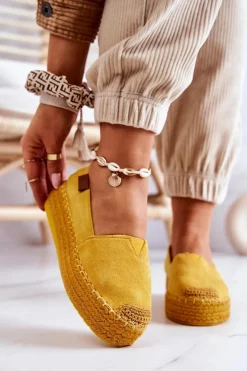 Discount Boto Zamszowe Espadryle Wsuwane Żółte Lesley