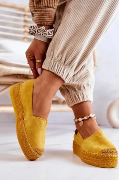 Discount Boto Zamszowe Espadryle Wsuwane Żółte Lesley