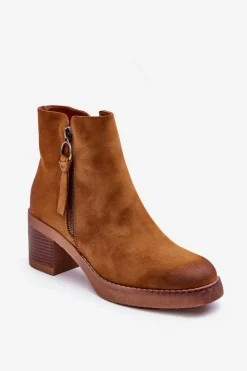 Online Boto Zamszowe Klasyczne Botki Damskie Brązowe Limoso