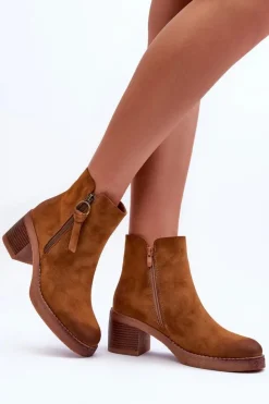 Online Boto Zamszowe Klasyczne Botki Damskie Brązowe Limoso