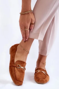 Damskie Boto Zamszowe Klasyczne Mokasyny Camel Roddie