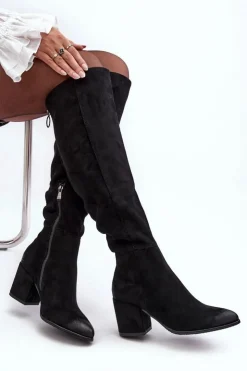 Buty damskie Vinceza Kozaki Na Obcasie|Kozaki Zamszowe*Zamszowe Kozaki Damskie Za Kolano Czarne Favana