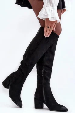 Buty damskie Vinceza Kozaki Na Obcasie|Kozaki Zamszowe*Zamszowe Kozaki Damskie Za Kolano Czarne Favana