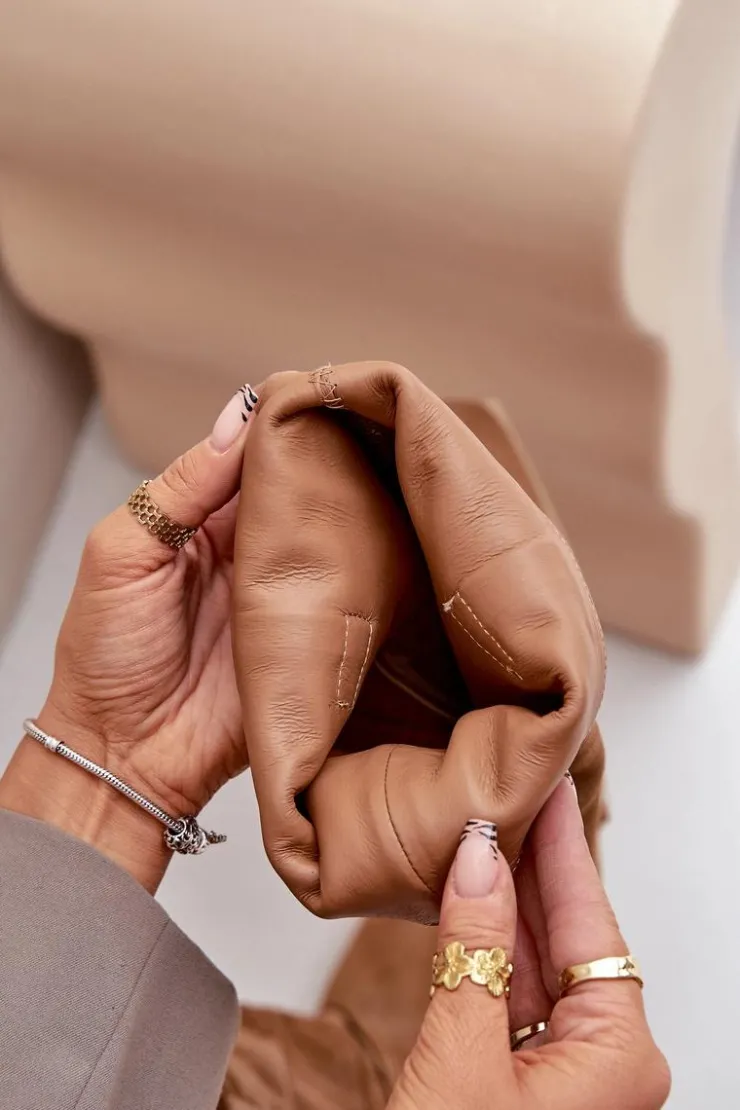 Zazoo Kozaki Na Słupku|Kozaki Wiosenne*Zamszowe Kozaki Na Niskim Obcasie Z Cholewką Przed Kolano 3444/O Camel Brązowy