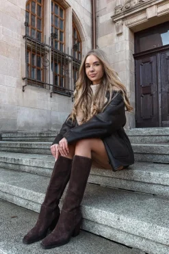 Boto Kozaki Ocieplane|Kozaki Na Słupku*Zamszowe Kozaki Na Słupku Zamek Czekoladowe Lissara Brązowy