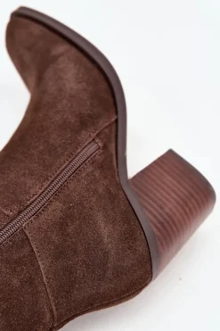 Boto Kozaki Ocieplane|Kozaki Na Słupku*Zamszowe Kozaki Na Słupku Zamek Czekoladowe Lissara Brązowy