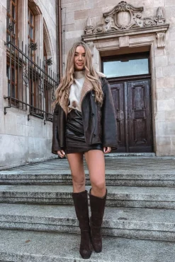 Boto Kozaki Ocieplane|Kozaki Na Słupku*Zamszowe Kozaki Na Słupku Zamek Czekoladowe Lissara Brązowy