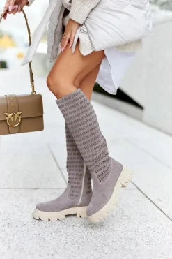 Boto Kozaki Wiosenne|Kozaki Ażurowe*Zamszowe Kozaki Z Ażurowym Wzorem Jasnobrązowe Eldime