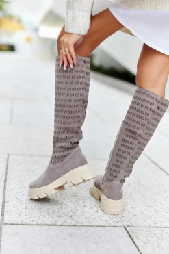 Boto Kozaki Wiosenne|Kozaki Ażurowe*Zamszowe Kozaki Z Ażurowym Wzorem Jasnobrązowe Eldime