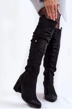 Boto Zamszowe Kozaki Za Kolano La.Fi 270065B-SU Czarne
