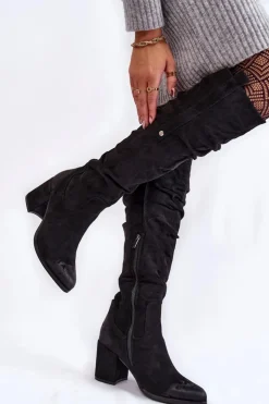Boto Zamszowe Kozaki Za Kolano La.Fi 270065B-SU Czarne