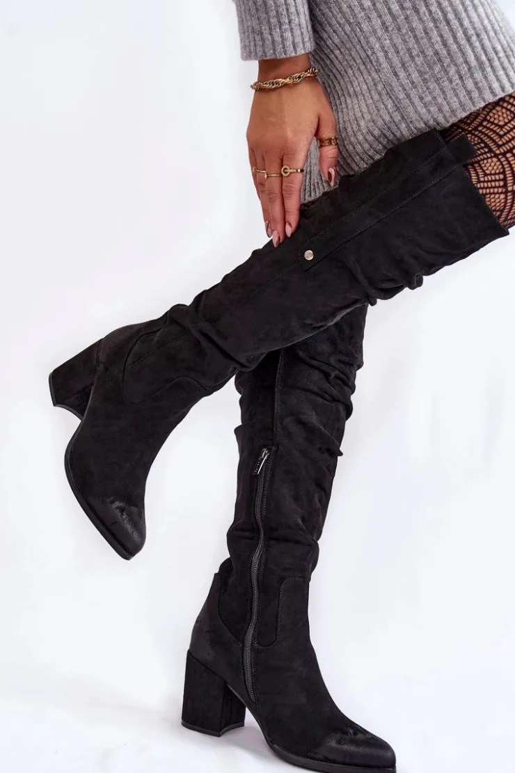 Boto Zamszowe Kozaki Za Kolano La.Fi 270065B-SU Czarne