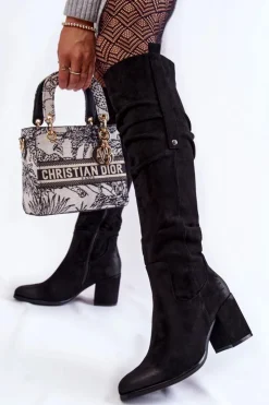 Boto Zamszowe Kozaki Za Kolano La.Fi 270065B-SU Czarne