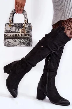 Boto Zamszowe Kozaki Za Kolano La.Fi 270065B-SU Czarne