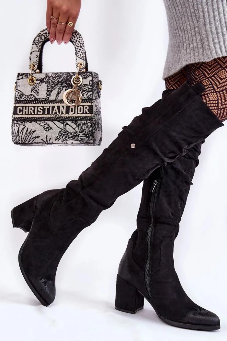 Boto Zamszowe Kozaki Za Kolano La.Fi 270065B-SU Czarne