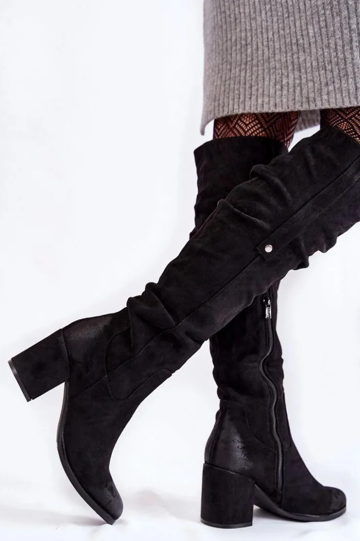 Boto Zamszowe Kozaki Za Kolano La.Fi 270065B-SU Czarne