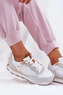 Sale Big Star Shoes Zamszowe Lekkie Buty Sportowe Damskie Big Star RR274235 HI-POLY SYSTEM Beżowe Beżowy