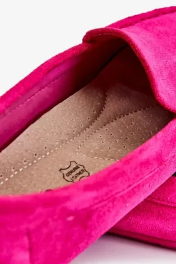 Damskie Evento Zamszowe Mokasyny Damskie Fuksja Morreno