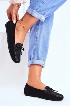 Damskie buty S.Barski Mokasyny Damskie Zamszowe*Zamszowe Mokasyny Damskie S.Barski A199 Czarne