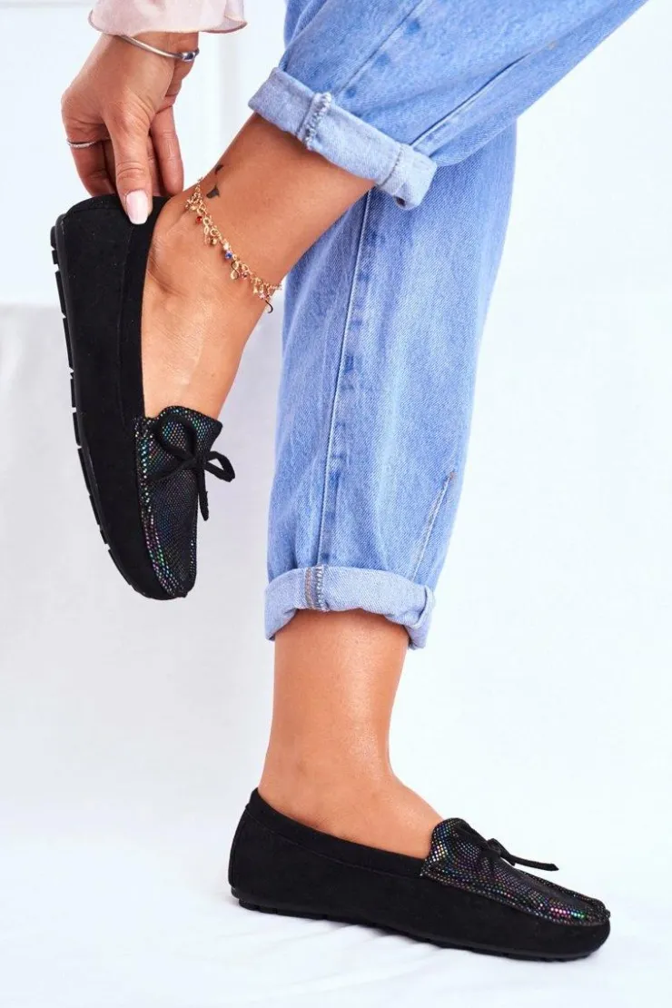 Damskie buty S.Barski Mokasyny Damskie Zamszowe*Zamszowe Mokasyny Damskie S.Barski A199 Czarne