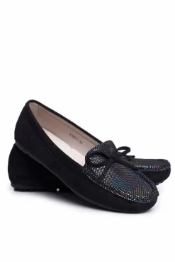 Damskie buty S.Barski Mokasyny Damskie Zamszowe*Zamszowe Mokasyny Damskie S.Barski A199 Czarne