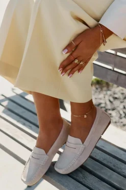 Best Big Star Shoes Zamszowe Mokasyny Damskie Big Star RR274947 Beżowe Beżowy