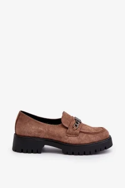 Discount Buty damskie Vinceza Zamszowe Mokasyny Damskie Z Ozdobą Brązowe Loraleima