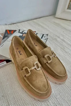 Discount Damskie buty S.Barski Zamszowe Mokasyny Damskie Z Ozdobą D&A TW117 Brązowe Brązowy