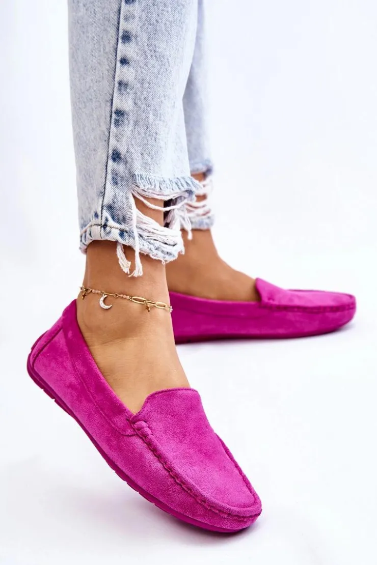 Evento Loafersy Damskie|Mokasyny Damskie Zamszowe*Zamszowe Mokasyny Damskie Fioletowe Morreno