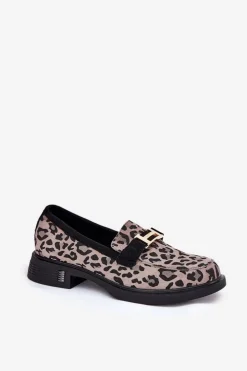 Buty damskie Vinceza Loafersy Damskie|Mokasyny Płaskie*Zamszowe Mokasyny Damskie Panterka Vinceza 66792 Szare Szary