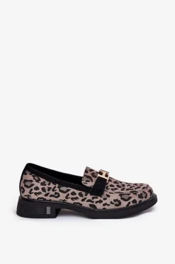 Buty damskie Vinceza Loafersy Damskie|Mokasyny Płaskie*Zamszowe Mokasyny Damskie Panterka Vinceza 66792 Szare Szary