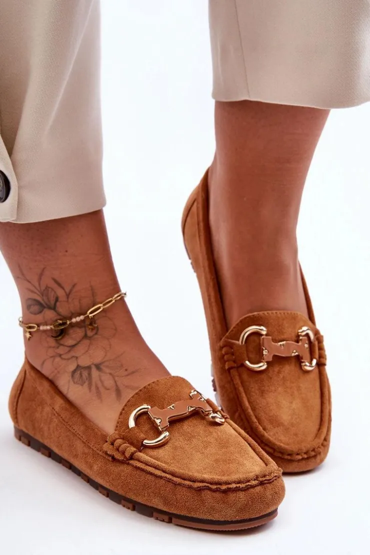 Boto Loafersy Damskie|Mokasyny Damskie Zamszowe*Zamszowe Mokasyny Damskie Z Ozdobą Brązowe Dionira