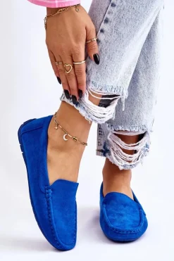 Online Evento Zamszowe Mokasyny Damskie e Morreno Niebieski