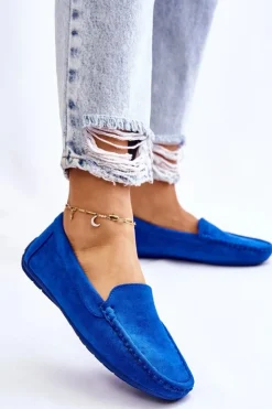 Online Evento Zamszowe Mokasyny Damskie e Morreno Niebieski