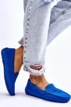 Online Evento Zamszowe Mokasyny Damskie e Morreno Niebieski