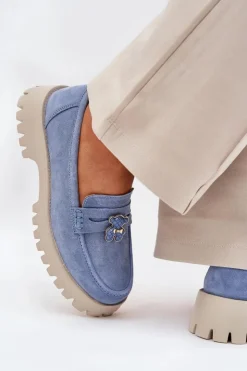 Sale Buty damskie Vinceza Zamszowe Mokasyny Damskie Z Przypinką Miś Vinceza 79533 e Niebieski