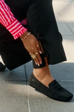 Outlet Big Star Shoes Zamszowe Mokasyny Damskie Big Star RR274948 Czarne Czarny