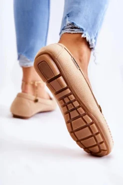 Best Boto Zamszowe Mokasyny Damskie Beżowe Millare