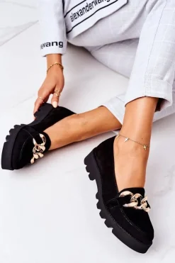 Boto Mokasyny Damskie Zamszowe*Zamszowe Mokasyny Lewski Shoes 3040 Czarne