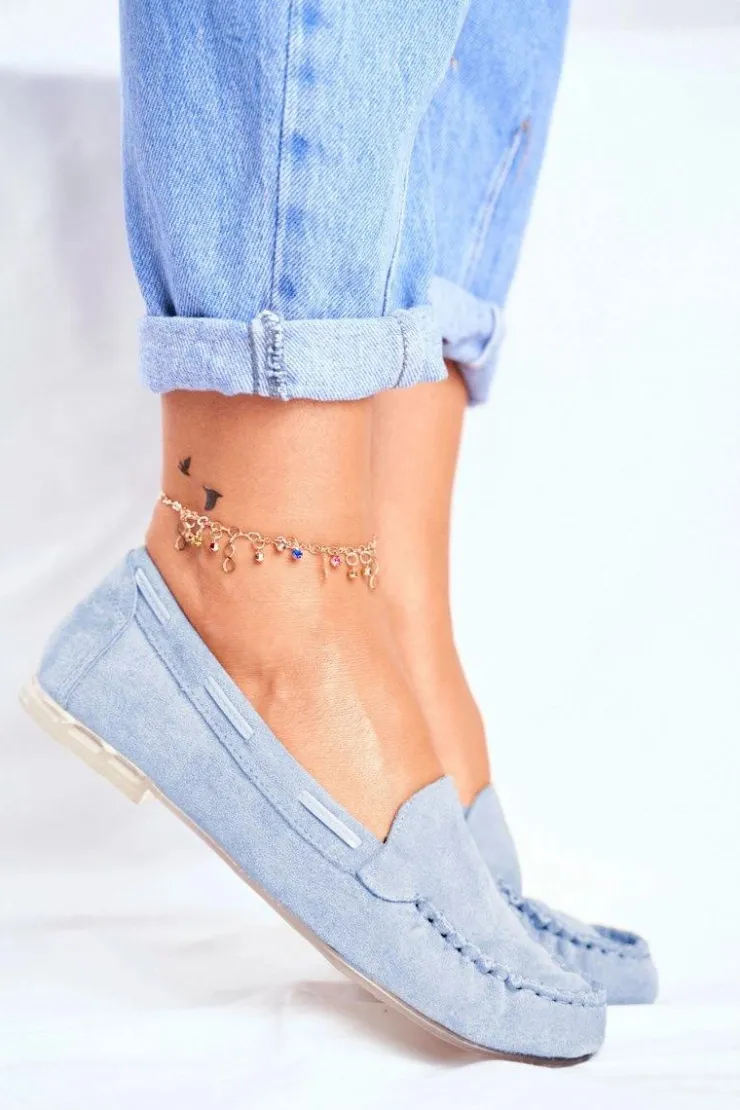 Hot Buty Sergio Leone Zamszowe Mokasyny Sergio Leone MK722 Niebieskie