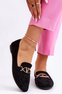 Online Buty damskie Vinceza Zamszowe Mokasyny Z Ozdobnym Elementem Czarne Reed