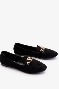 Online Buty damskie Vinceza Zamszowe Mokasyny Z Ozdobnym Elementem Czarne Reed